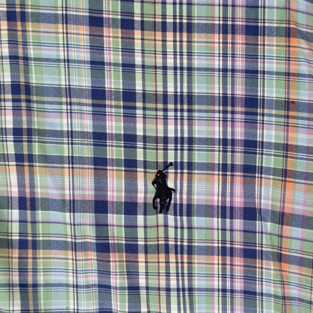 Polo Ralph Lauren Performance Shirt Mens XL Madras Plaid Long Sleeve Button Up